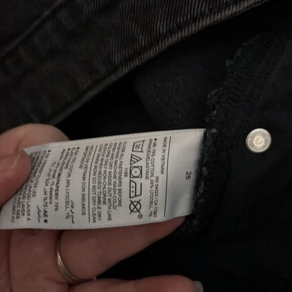 Old navy women’s extra high rise sky-hi wide leg jeans washed black 26 new - Picture 6 of 6